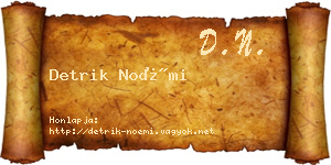 Detrik Noémi névjegykártya